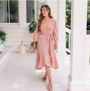 Gal Meets Glam Shimmer Sarin Ruffle Wrap Jennifer Dress